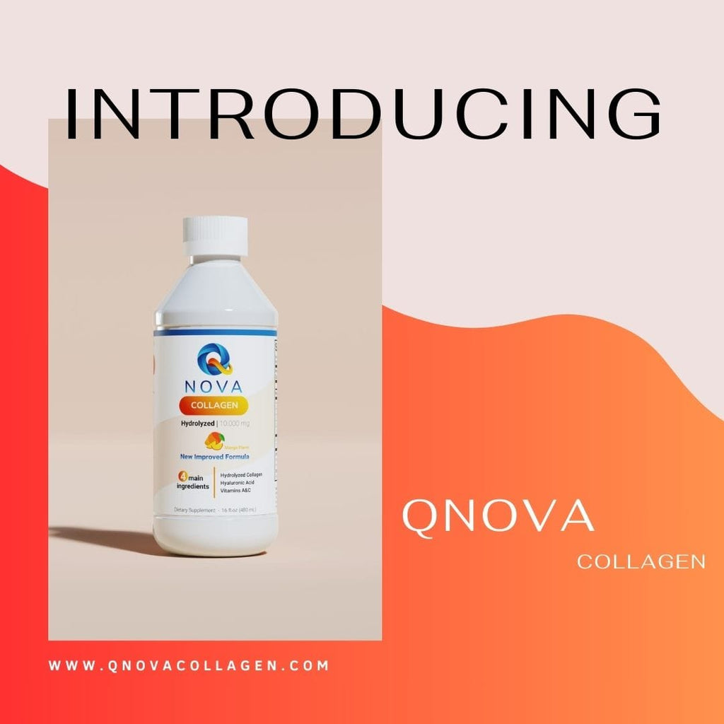 Old woman drinking Qnova Collagen Drink